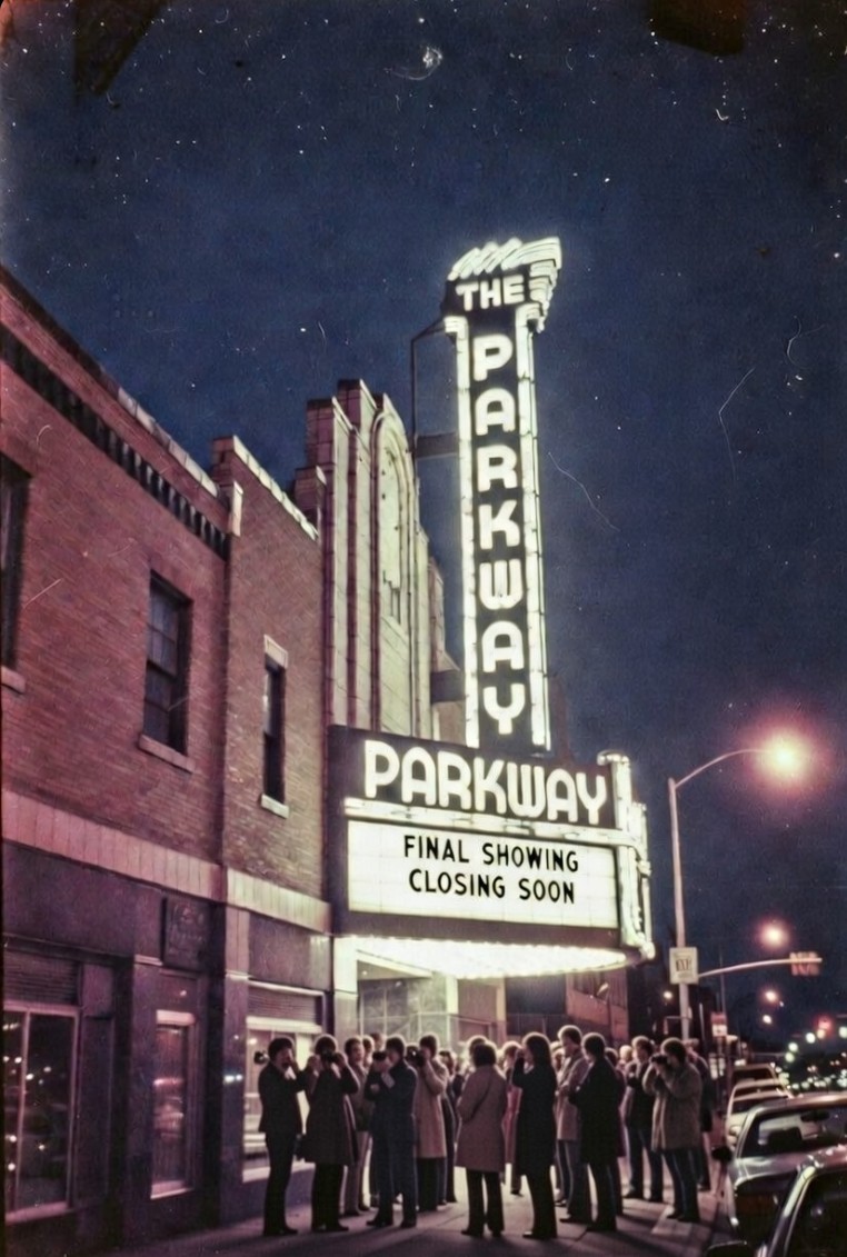 The old Parkway Theater on its final night