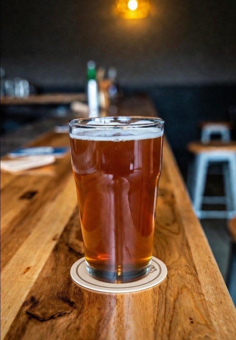 Amber beer at North Pier Brewing